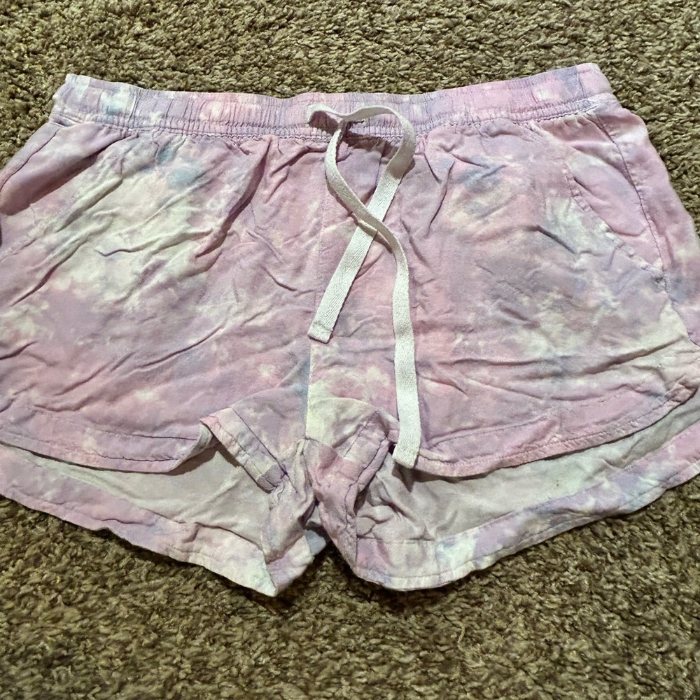 Casual Pink Tie-Dye Shorts